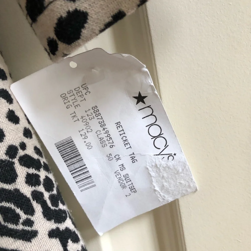 Calvin Klein leopard print ponte knit jacket NWT - Picture 6 of 9